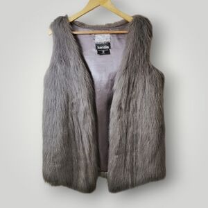 SOLD - Kensie Charcoal Faux Fur Vest
